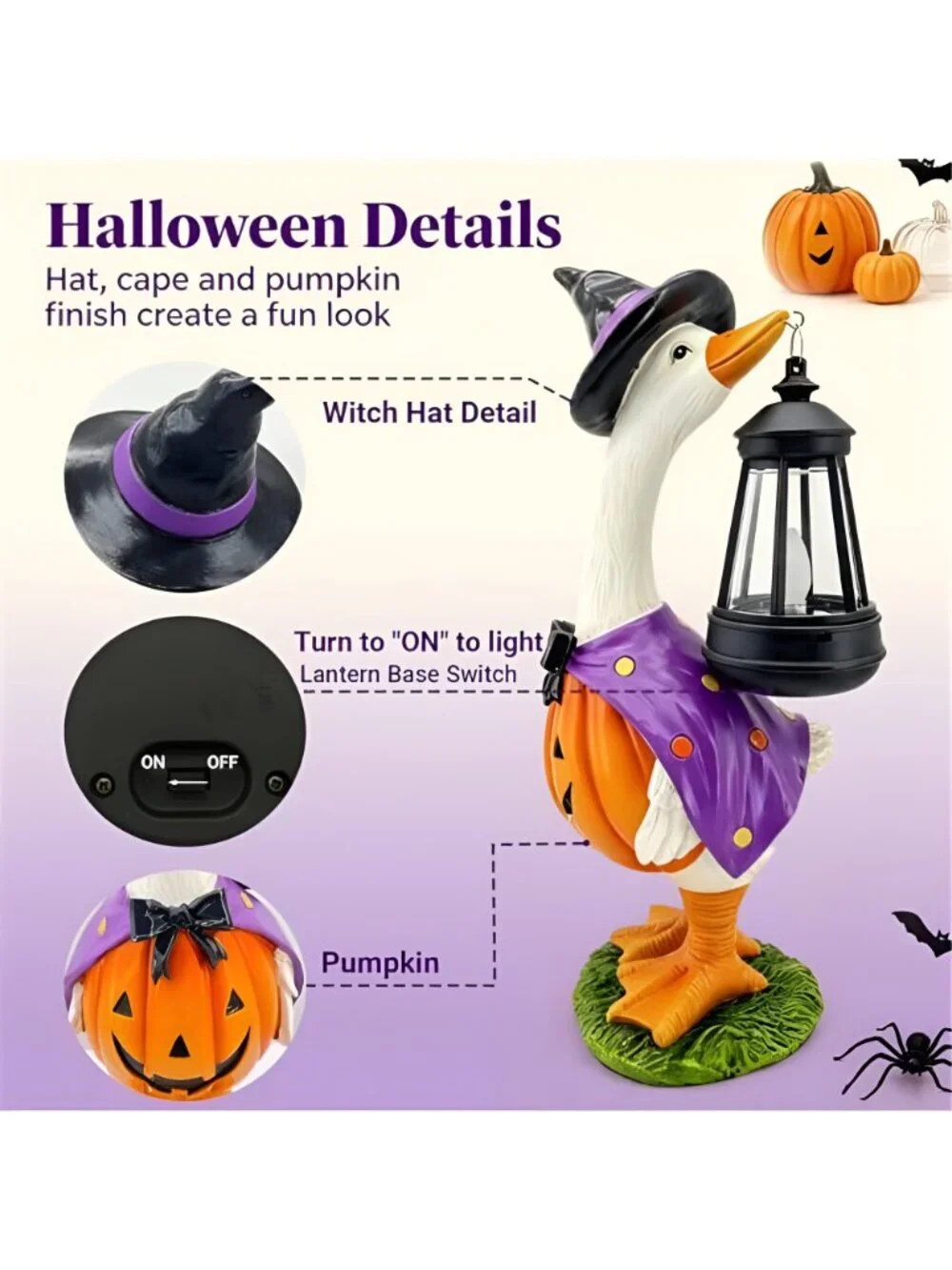 Halloween Decorations Solar Garden Outdoor Statues Goose